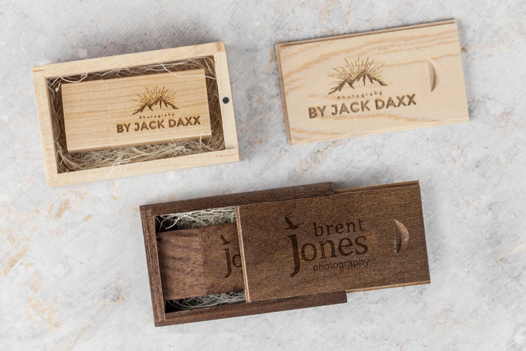 Woodland USB & Wooden Slide Box