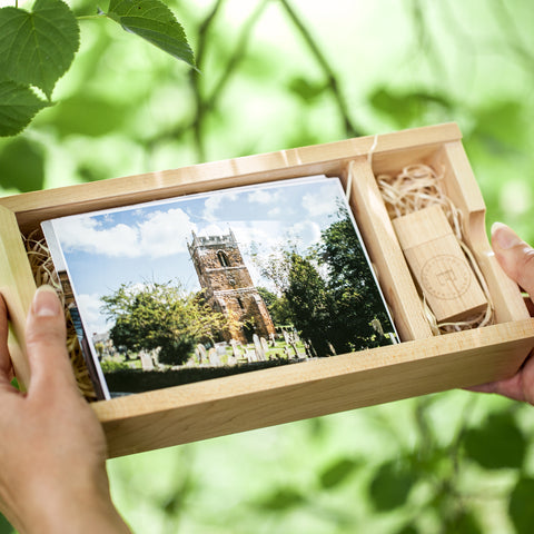 Woodland USB & Rectangle Photo Slide Box