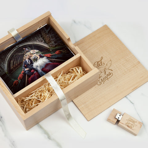 Woodland USB & Square Photo Slide Box 6 x 4"