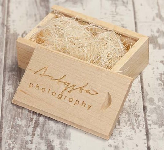 Woodland USB & Wooden Slide Box